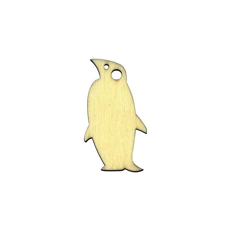 6 étiquettes en bois 5cm  Pingouin