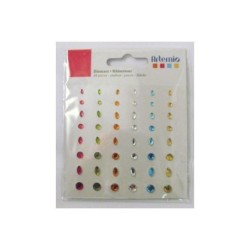 Strass autocollants ronds et ovals (48)