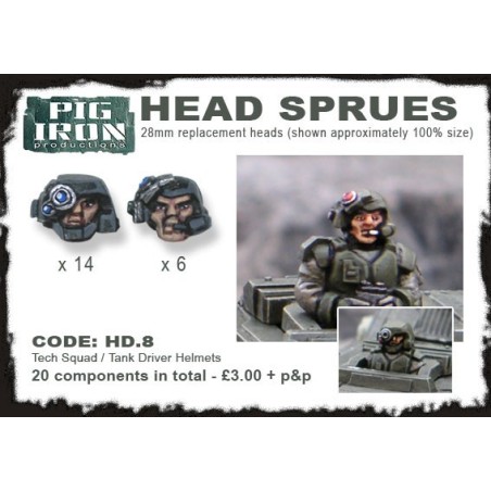 HD.8 H.Inf Tank Crew Helmet Sprues (20)