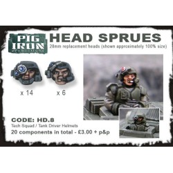 HD.8 H.Inf Tank Crew Helmet Sprues (20)