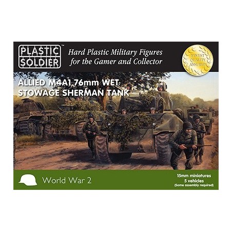 Allied M4A1 76mm Wet Stowage Sherman Tank 15mm (5)